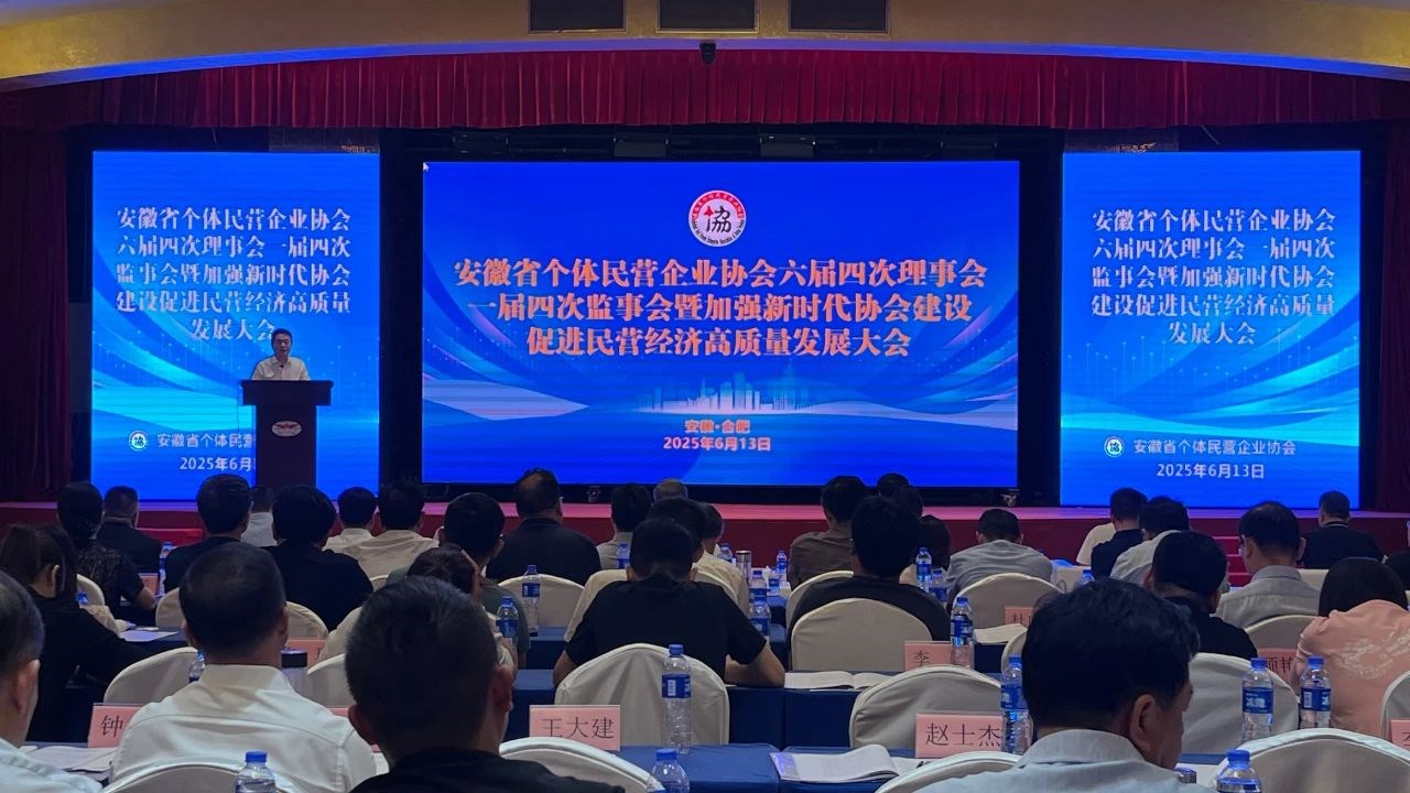 安徽省个体民营企业协会六界四次理事会召开，，，，省个协副会长单位尊龙时凯智能科技集团董事长高逢满应邀出席会议